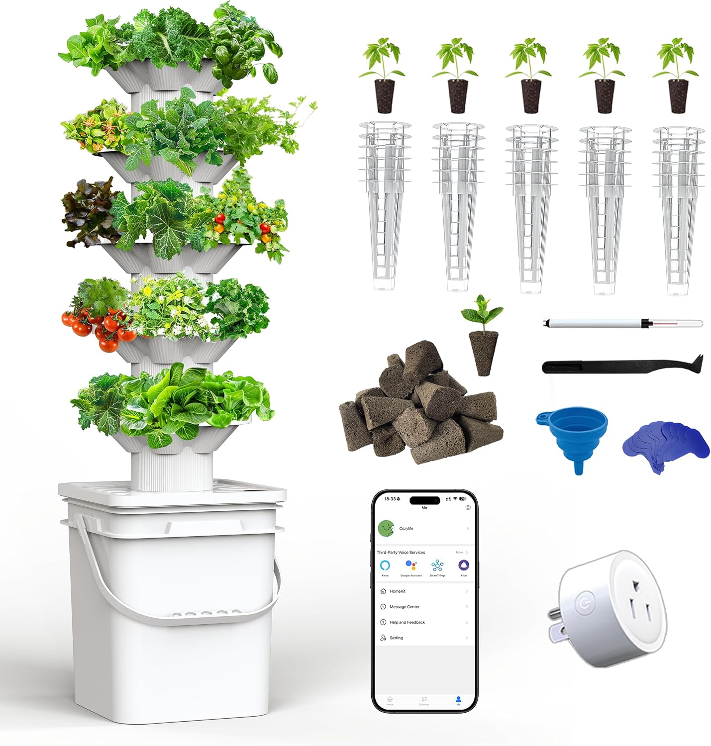 Hydroponic Tower - Kit de Sistema de Cultivo Hidropónico,
