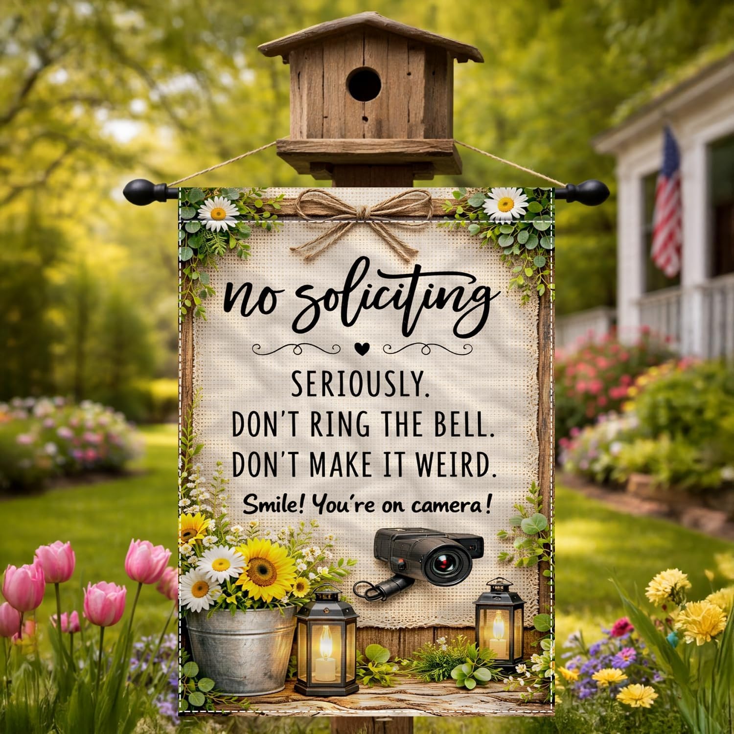 No solicitar, no tocar la camp - Garden Camera reseña y precio